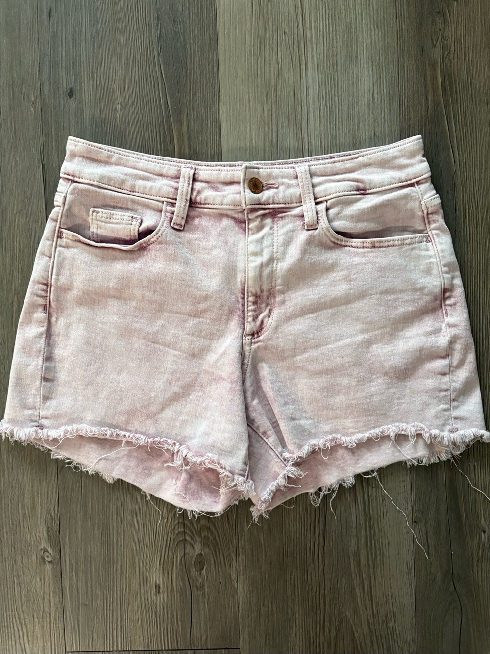 Universal Thread Pink High Rise Midi Denim Shorts